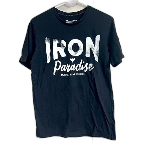 Under Armour Project Rock Black Graphic T-Shirt Iron Paradise Size Small - Picture 1 of 5
